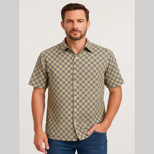 Pierre Cardin Geometric Cotton Short Sleeve Shirt XL